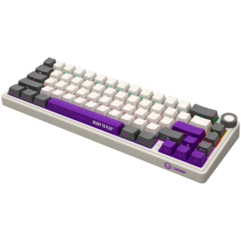 Teclado gaming mecánico inalámbrico LORGAR KBP70MW distribución 65% beige
