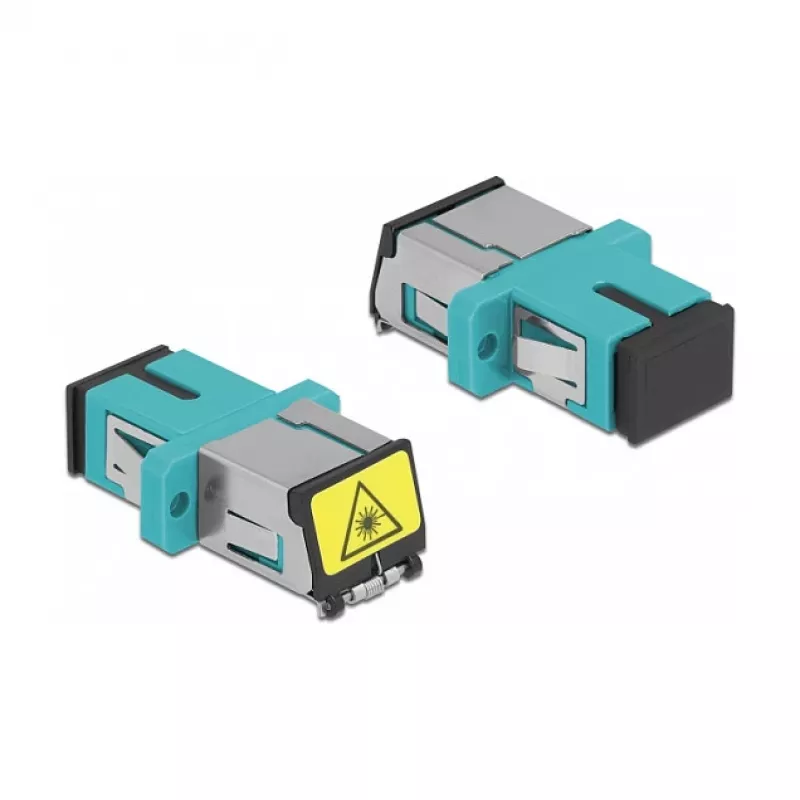 Acoplador de fibra óptica DeLOCK 86890 SC simplex hembra a SC simplex hembra multimodo aqua