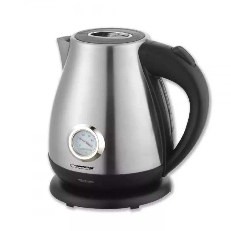 Hervidor ESPERANZA EKK029 — 1,7 L, 2200 W, acero inoxidable y plástico negro