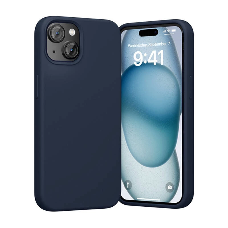 Funda de silicona Vention KUFL0-20 para iPhone 15 Plus, azul – funda protectora suave, ajuste delgado