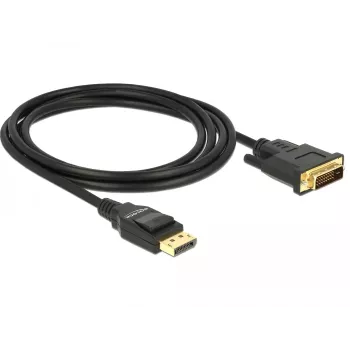 DeLOCK - Cable de vídeo - Single Link - DisplayPort (M) a DVI-D (M) - DisplayPort 1,2a - 2,0m - pasivo - negro (85313)
