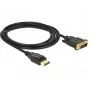 DeLOCK - Cable de vídeo - Single Link - DisplayPort (M) a DVI-D (M) - DisplayPort 1,2a - 2,0m - pasivo - negro (85313)