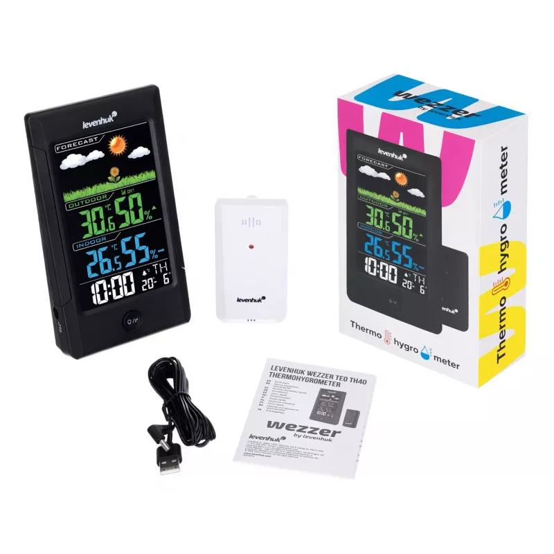 Levenhuk Weezer Teo TH40 termómetro ambiental electrónico interior/exterior negro