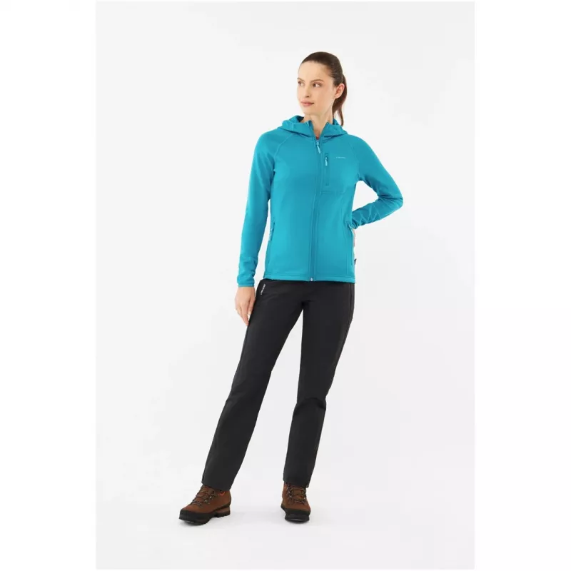Sudadera con capucha Viking Jukon Lady S, sudadera con capucha midlayer para mujer, verde hierba, Polartec, talla S
