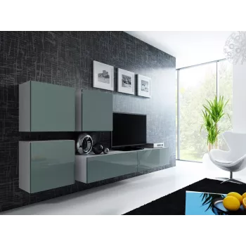 Armario Cama Square VIGO 50/50/30 blanco/gris brillo