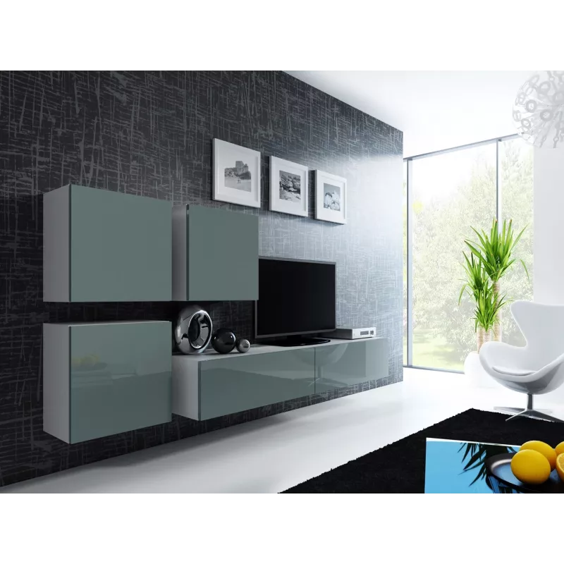 Armario Cama Square VIGO 50/50/30 blanco/gris brillo