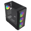 Caja de PC SAVIO Noctis Flow RGB — Cube, ATX/Mini-ITX, 3 ventiladores frontales de 120 mm, ventana lateral de cristal templado, GPU máx. 35 cm