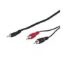 Wentronic Goobay cable adaptador de jack 3,5 mm a RCA, negro, 15 m – conector macho jack 3,5 mm (3 polos, estéreo) > 2 conectores macho RCA (audio izquierda/derecha) (50780)