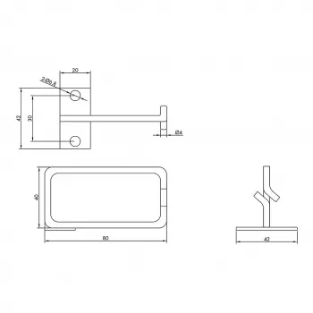 Pasacables ROLINE, 40x80 mm, metal, entrada lateral de cables