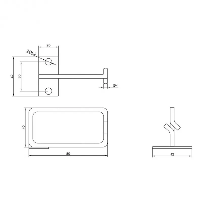 Pasacables ROLINE, 40x80 mm, metal, entrada lateral de cables
