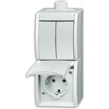 BUSCH JAEGER 2601/5/20EW-54-503 - CEE 7/3 - 2P+E - Blanco - IP44 - 250 V - 16 A