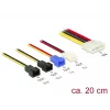 DeLOCK Molex 4 pin > 4 x 2 pin ventilador (12 V / 7 V / 5 V) - cable de alimentación para ventilador - alimentación interna, 4 polos (M) a Molex, 2 polos - 20 cm