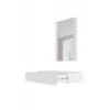 Tocador con espejo cama meble PAFOS 80×41,6×100 cm, blanco mate, marco de MDF, 1 cajón