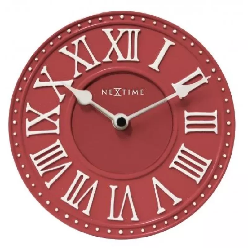 Reloj NeXtime 5187ro London Tisch, Ø16 cm, pared, rojo/blanco