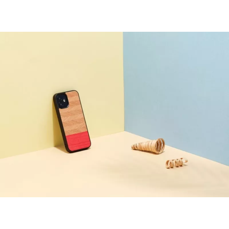 Funda protectora para móvil Man and Wood para iPhone 12 mini – espiga azalea negro