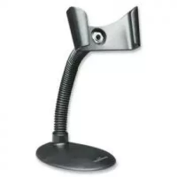 Soporte para escáner de códigos de barras de mano Manhattan, cuello de cisne con base, apto para montaje en mesa o pared, negro, garantía de por vida