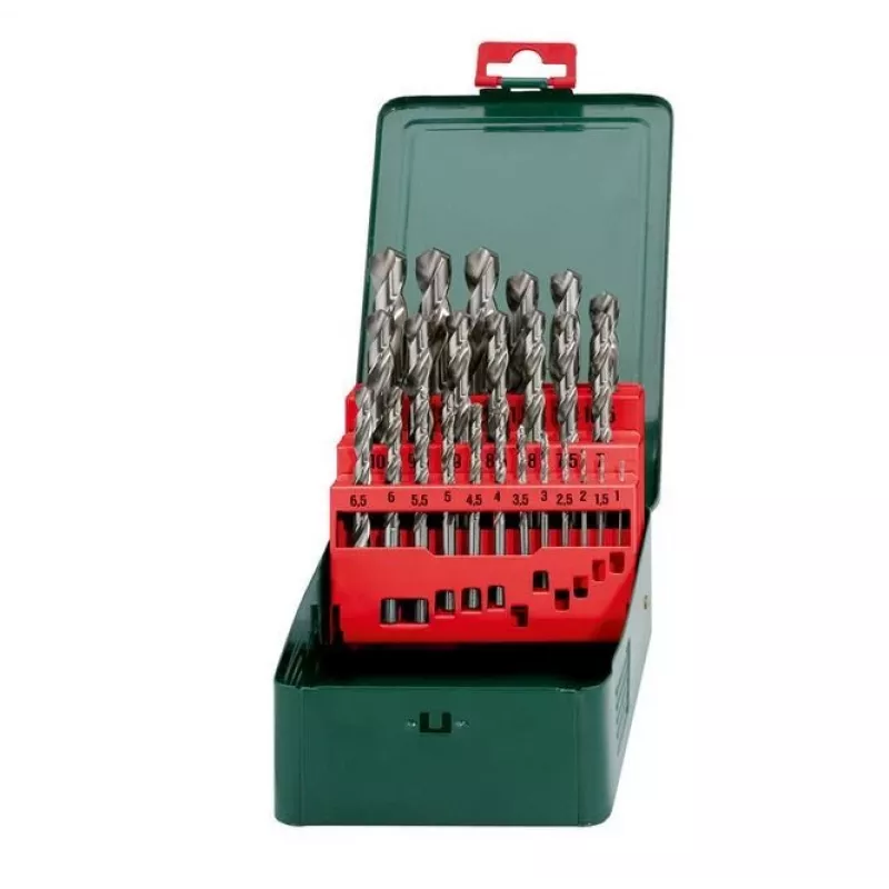 Metabo juego de brocas helicoidales HSS para metal, 25 piezas, 1-13 mm, DIN 338 (627154000)