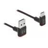 Cable USB DeLOCK EASY-USB 2.0 Type-A macho a Type-C macho en ángulo 0,5m negro