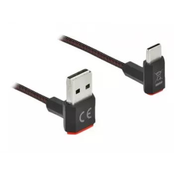 Cable USB DeLOCK EASY-USB 2.0 Type-A macho a Type-C macho en ángulo 0,5m negro
