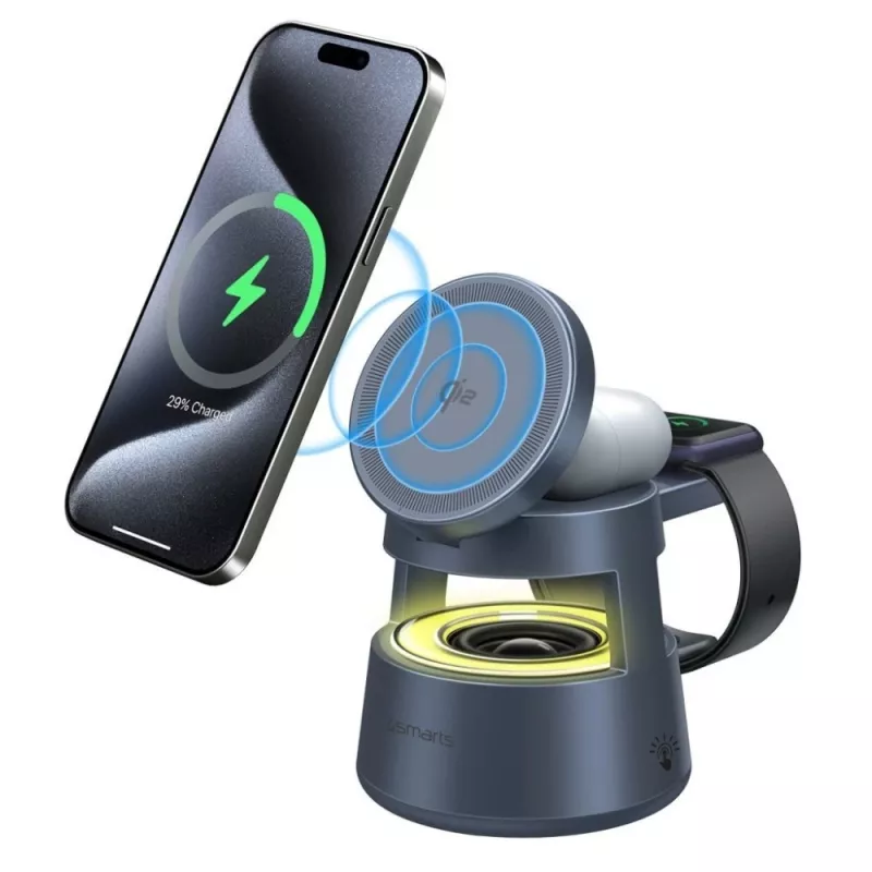 Cargador inalámbrico 4smarts 541327 USB Type-C interior gris