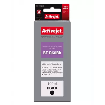 Activejet AB-D60Bk Cartucho de tinta (sustituto de Brother BT-D60Bk; Supreme; 100 ml; negro)