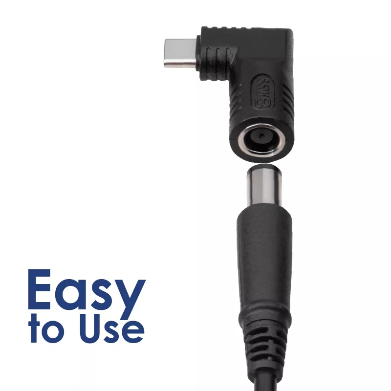 Akyga AK-ND-D15 adaptador DC 2,5 x 0,7 mm a USB-C PD para fuentes de alimentación de portátil, 65 W