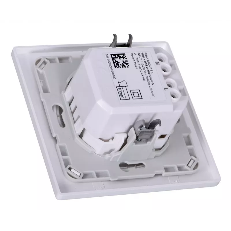 Toma de corriente Fibaro Walli N 2x USB blanca