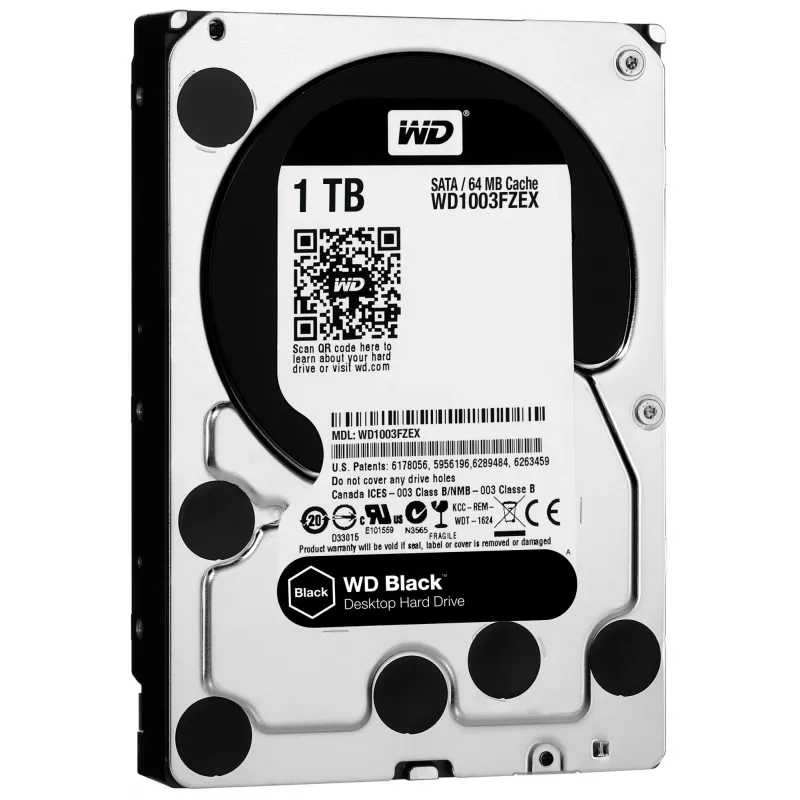 HDD | WESTERN DIGITAL | Negro | 1TB | SATA 3.0 | 64 MB | 7200 rpm | 3,5 | WD1003FZEX