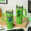 Vaso isotérmico Paladone Minecraft verde 900 ml con pajita