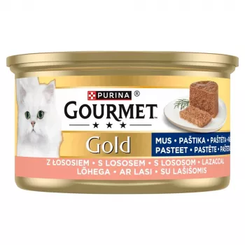PURINA Gourmet Gold Mousse con Salmón - Alimento húmedo para gatos - 85g