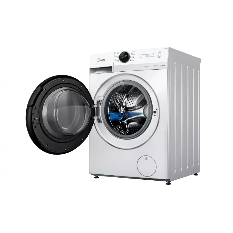 Lavadora Midea MF200W80WB/W-HR, carga frontal, 8 kg, 1400 rpm, LCD, vapor, 60 cm de ancho