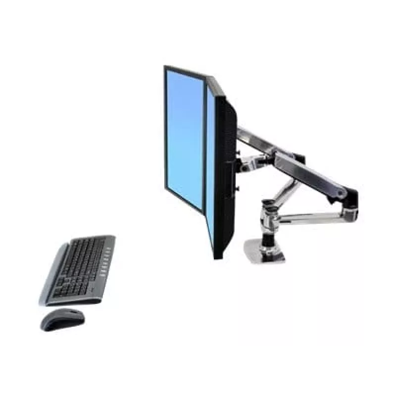 ERGOTRON LX Dual Side-by-Side Arm aluminio pulido plateado