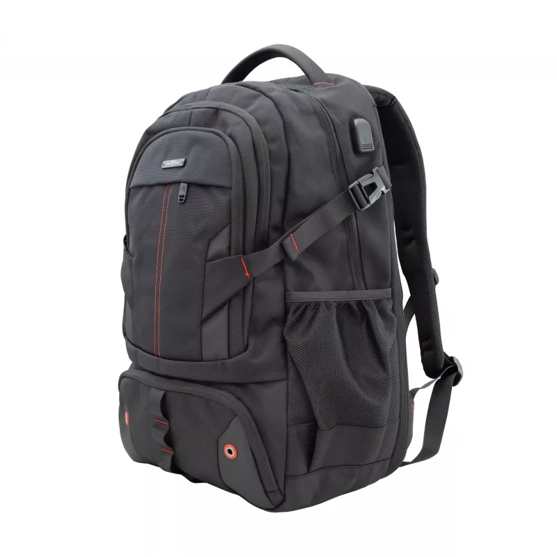 Mochila White Shark VOYAGER GBP-012 — negra, diseño resistente al agua