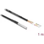 Delock cable de sensor de temperatura DS18B20, 3 x extremos de cable abiertos, 1 m, negro