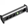 Distribuidor de corriente Bachmann 3x Schuko 1x GST18 negro plata