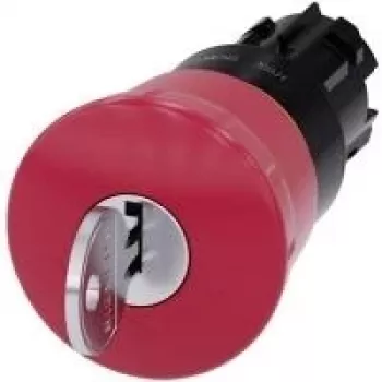 Siemens Interruptor de parada de emergencia, pulsador de seta anillo frontal plástico Rojo desbloqueo por llave SIRIUS ACT 3SU1000-1HF20-0AA0 1 ud (3SU1000-1HF20-0AA0)