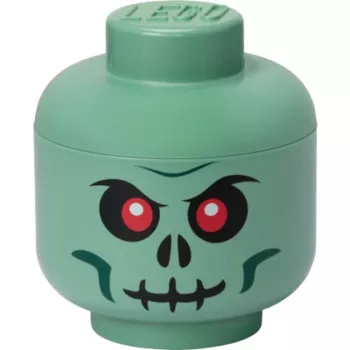 Caja de almacenamiento Room Copenhagen LEGO cabeza Skeleton pequeña, verde/negro