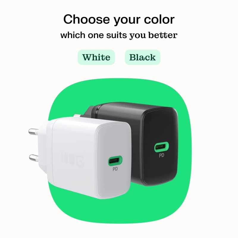 Cargador Green Cell PowerSource Duo30 – 1× USB-A, 1× USB-C, 3A