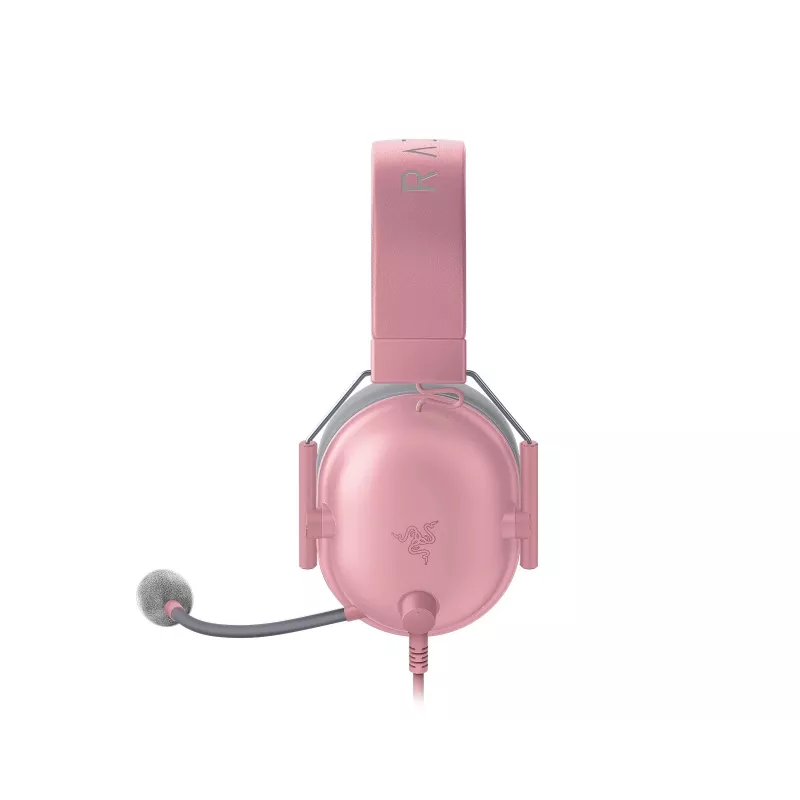 Razer BlackShark V2 X RZ04-03240800-R3M1 auriculares gaming con cable, circumaurales, 3,5 mm, drivers de 50 mm, micrófono cardioide, Quartz Pink