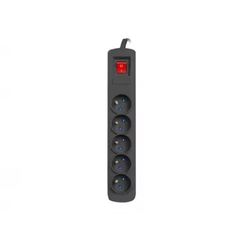 Protector de sobretensión NATEC Bercy 400 — 5 tomas, cable de 3 m, negro