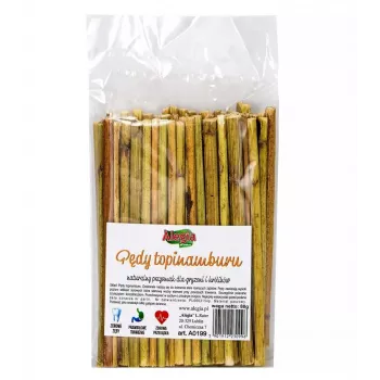 Brotes de tupinambo deshidratados 80 g – snack masticable Alegia para roedores y conejos, bolsa sólida, sin azúcar