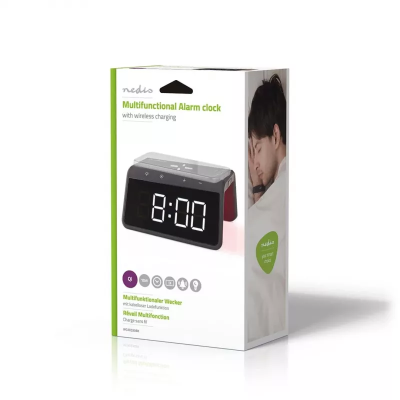 WCACQ30BK, Despertador digital, rectangular, negro, Acrilonitrilo butadieno estireno (ABS)