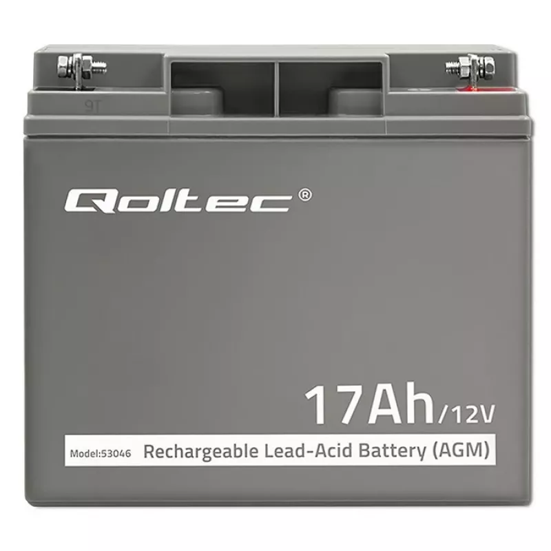 Qoltec 53046 batería AGM 12 V 17 Ah, máx. 255 A