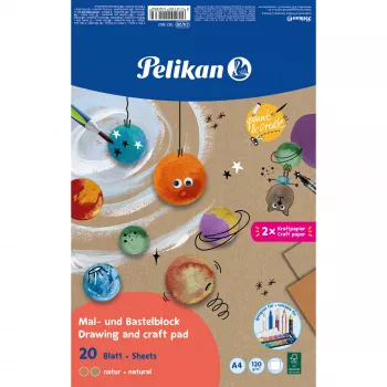 Bloc de dibujo y manualidades Pelikan A4, 120 g/m², 20 hojas, natural, FSC (102360)