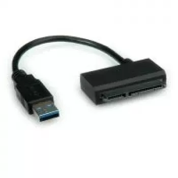 ROLINE adaptador USB 3.0 a SATA - controlador de almacenamiento - 6,4 cm, 8,9 cm (2.5, 3.5) - SATA 6Gb/s - 600 MBps - USB 3.0 - negro (12.02.1043)