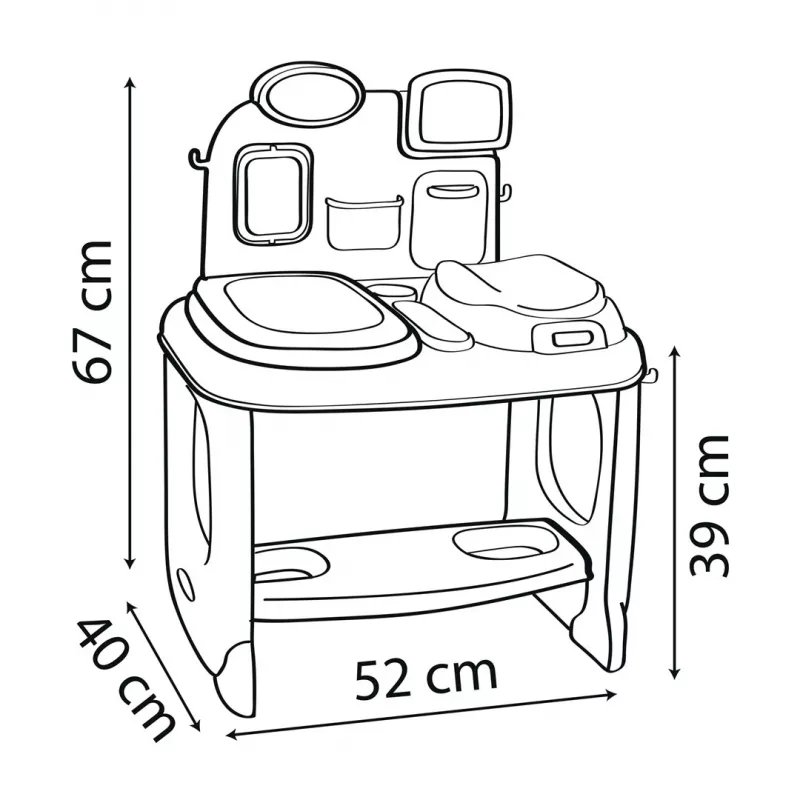 Smoby Baby Care Center Modelo 2024 240305 con accesorios y funciones interactivas