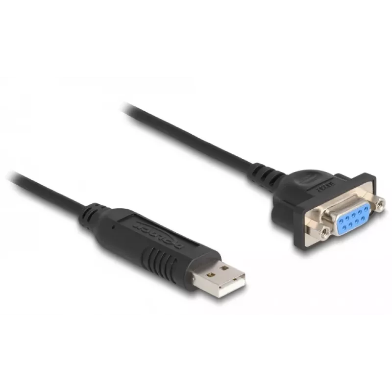 DeLOCK Adaptador USB 2.0 a serie RS-232 50 cm FTDI Negro