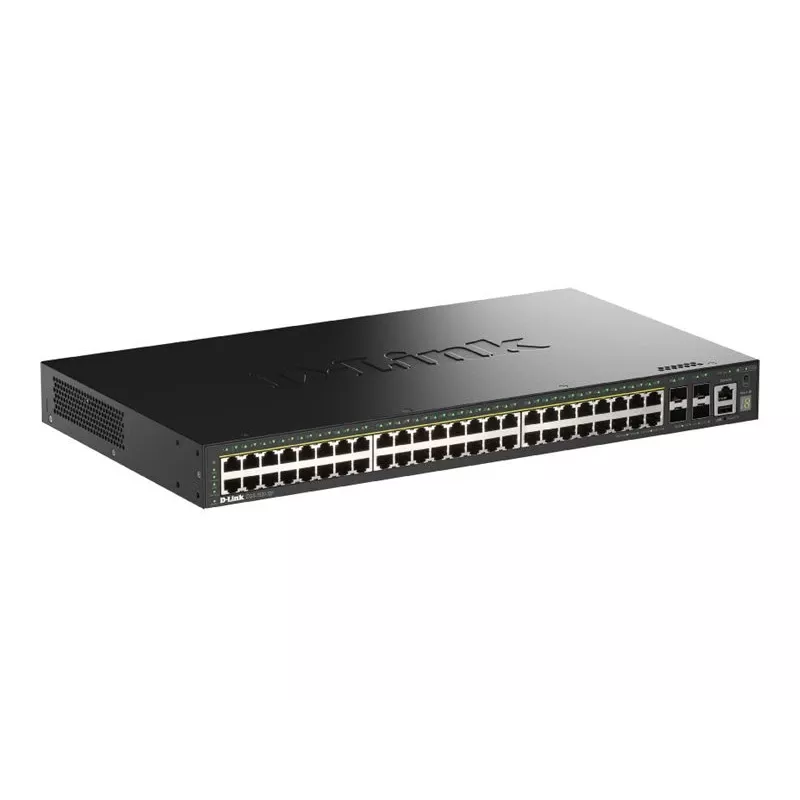 D-Link Switch Gigabit apilable PoE+ Smart Managed de 52 puertos con 4 puertos 10G SFP+