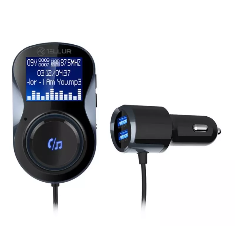 Tellur FMT-B4 transmisor FM Bluetooth, microSD, negro