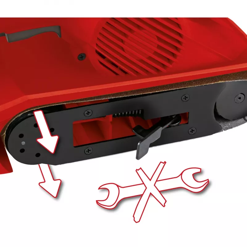 Lijadora de banda TC-BS 8038 (rojo/negro, 800 vatios)